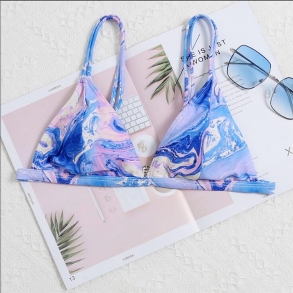 SHEIN Other - NWT Marble Print Bikini Top